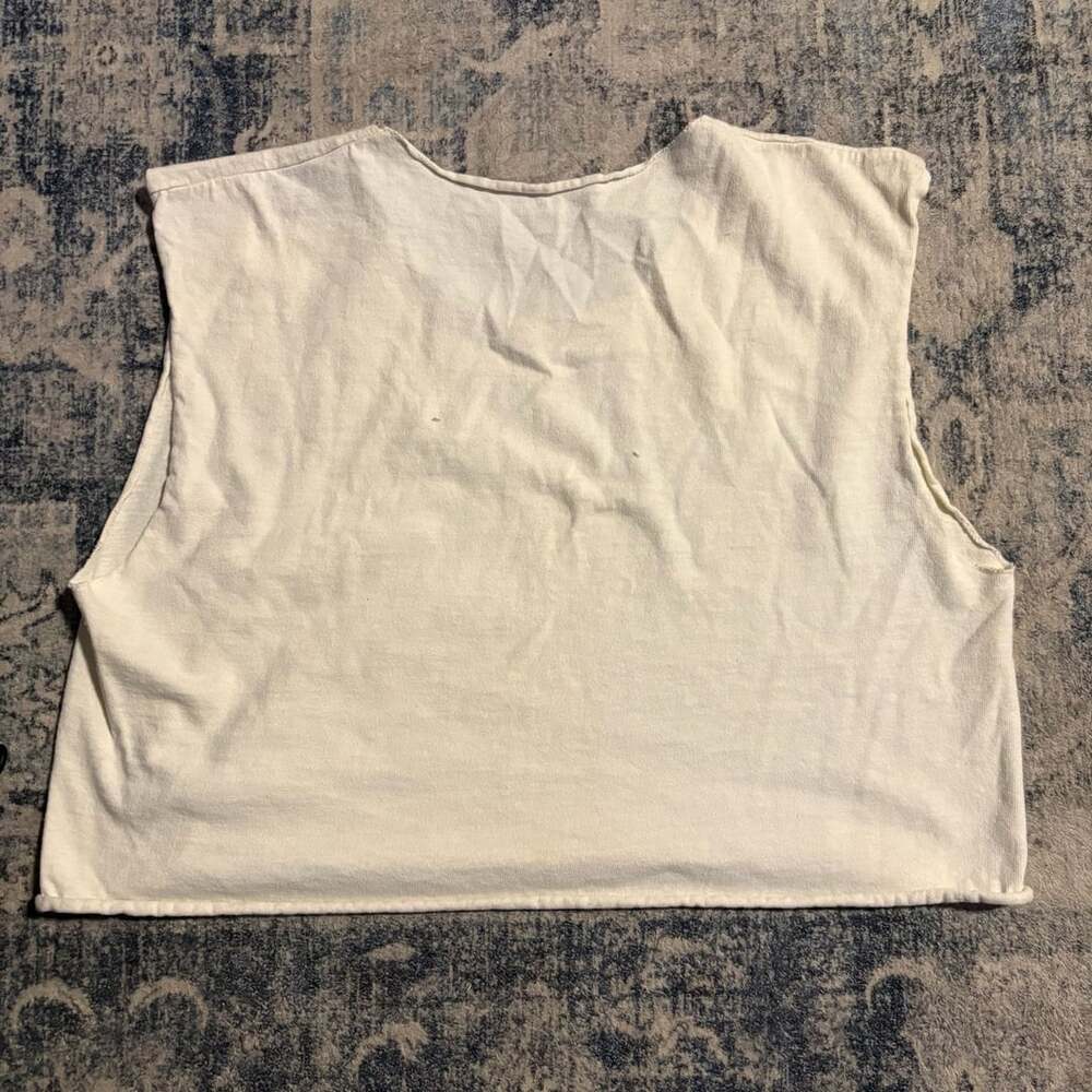 Panama Jack Padre Island Texas 84 Tank Top Size M White Cotton Vintage 1983 - Picture 5 of 7